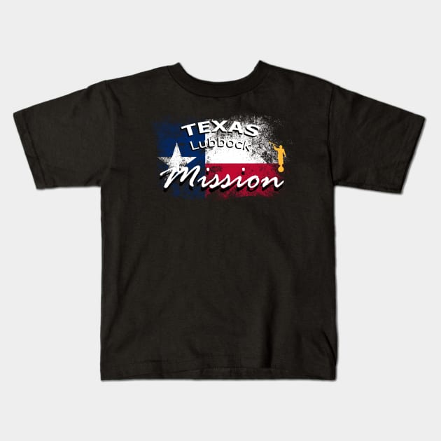 Texas Lubbock Mormon LDS Mission Missionary Gift Kids T-Shirt by TruckerJunk